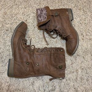 Brown Sweater Mossimo Combat Lace Up Boot